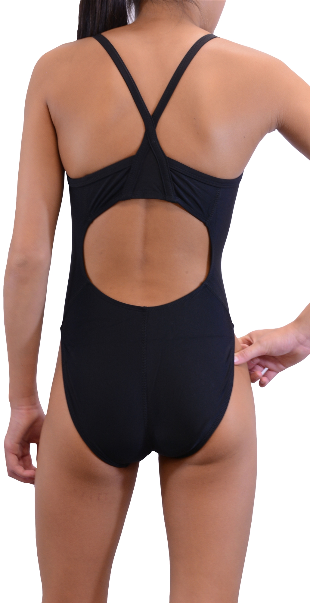 Adoretex Nylon Women's Solid Thin Strap Flyback Swimsuit - FN001